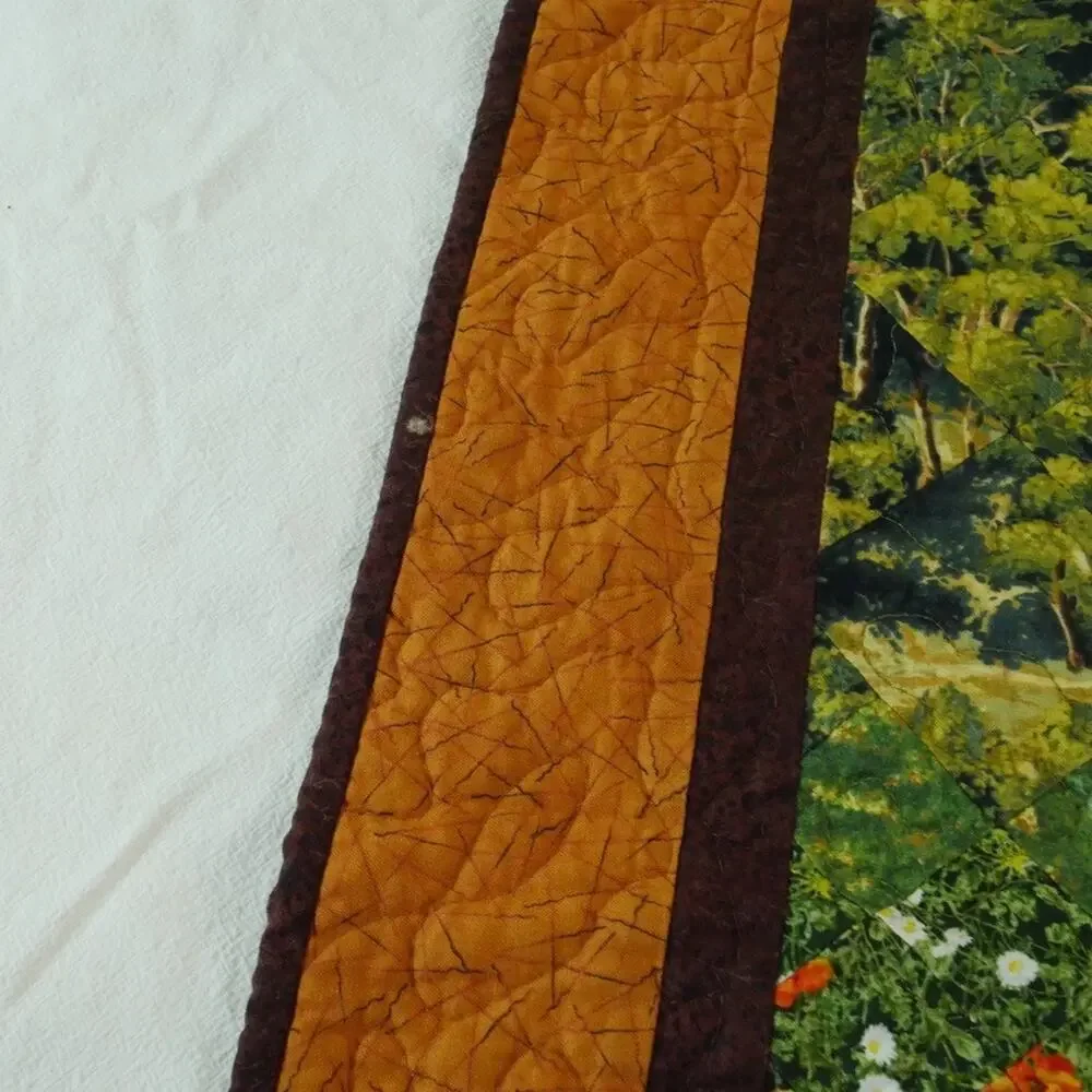 Tahoe Quilts‎ Art Quilt Wall Hanging Floral Tapestry Woodland Poppies 35 x 21
